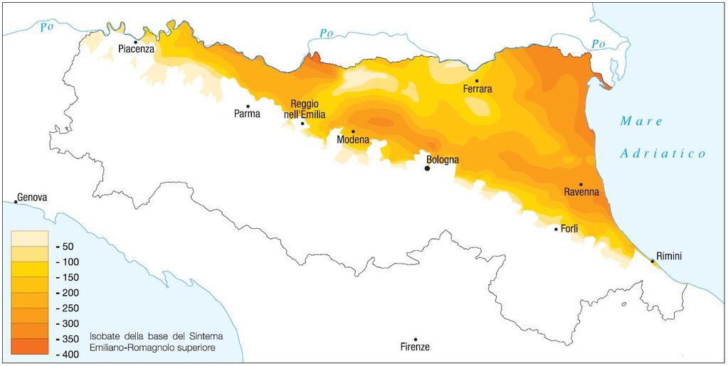 In Figura 3.2-3 è rappresentata la quota della base del SERS, con sfumature di colore corrispondenti ad intervalli di 50 metri.