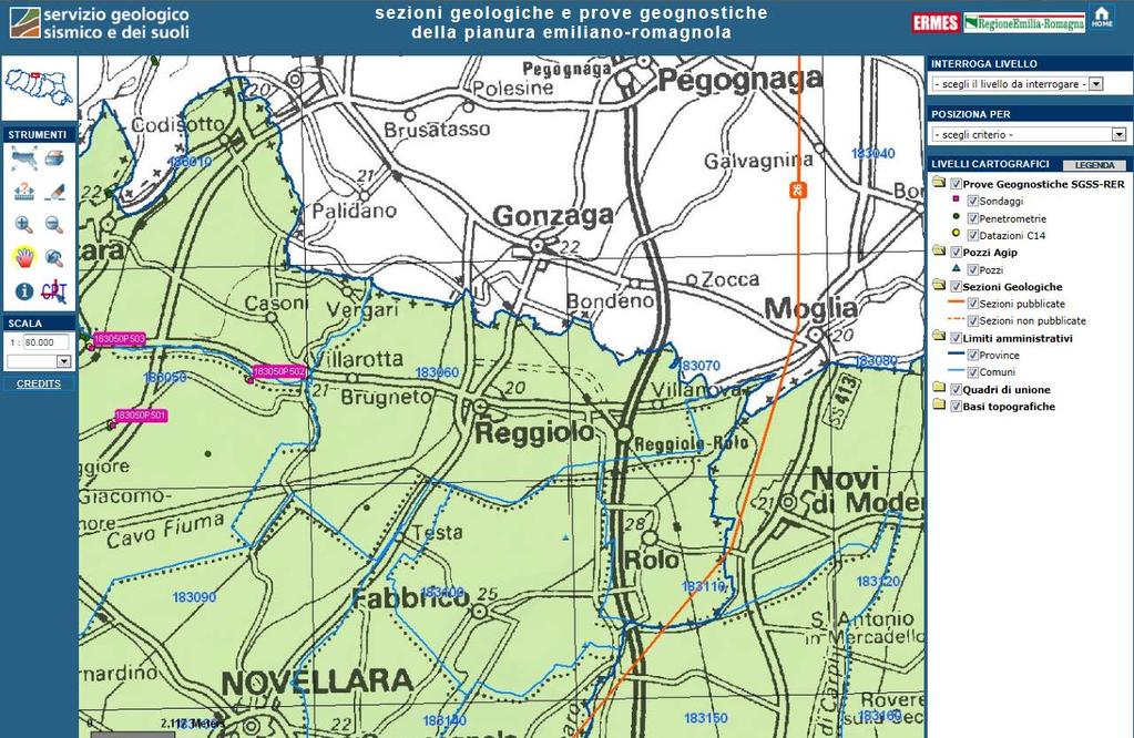 FIGURA 9.1-2. UBICAZIONE PLANIMETRICA DELLA SEZIONE IDROSTRATIGRAFICA N.