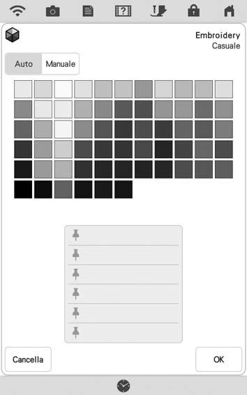 MODIFICA DEI COLORI disponiili ( Csule, Vivido, Grdzione e Tenue ), vengono visulizzti schemi colore di esempio per l'effetto selezionto. Premere e successivmente.