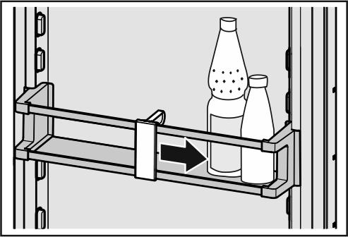 3.9 Utilizzo del portabottiglie u Per evitare che le bottiglie si ribaltino, spostare il portabottiglie. 5.