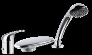 Single-lever bidet mixer with clinical lever and pop-up waste. 402/E2 Miscelatore monocomando bidet con doccetta.