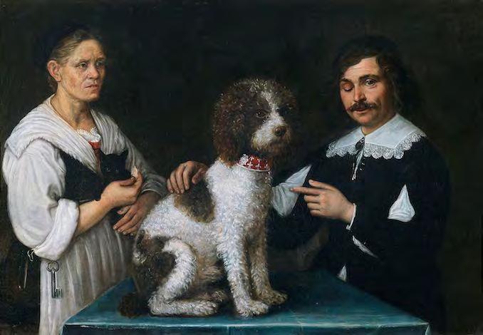 segue: www.tempi.it Paolo Antonio Barbieri (attr.), Ritratto del Guercino e della madre assieme a un cane Lagotto, olio su tela, 98 x 142 cm.