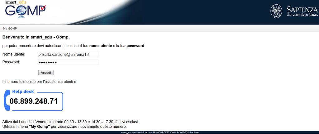 Autenticazione https://gomp.uniroma1.