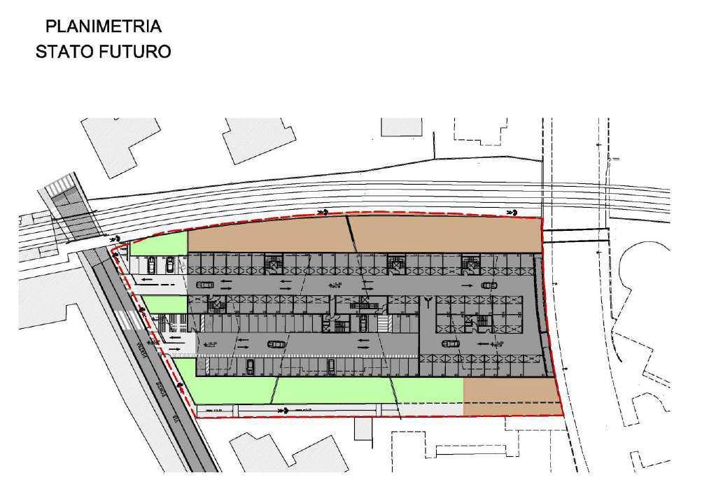 Situazione Futura di progetto: Sull area è prevista la demolizione delle strutture esistenti e la costruzione, almeno per pari