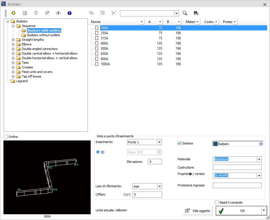 Electrical Busbars A new command - Busbars has been added to the program. The library contains all the necessary elements (including heads, straight elements, angle connectors, tees, crosses, etc.