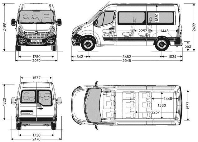 MOVANO COMBI DIMENSIONI