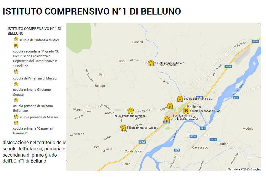 Nome: ISTITUTO COMPRENSIVO 1 DI BELLUNO Sede: via Cavour,2, 32100 Belluno Telefono e fax: 043725127/0437298599 E-mail: blic829003@istruzione.it Sito: www.istitutocomprensivo1belluno.