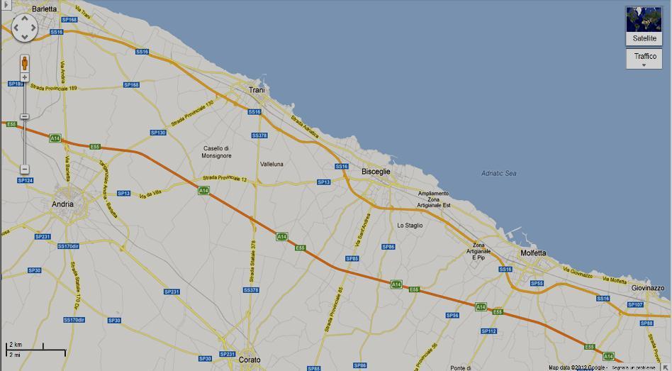 MAPPE STRADALI PROVINCIA BARI E ZONA LIMITROFA BAT TAV.