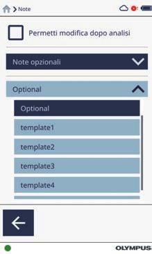 Toccare la freccia Optional (Opzionale) per visualizzare l elenco di opzioni della nota disponibili (vedere Figura 2-11 a