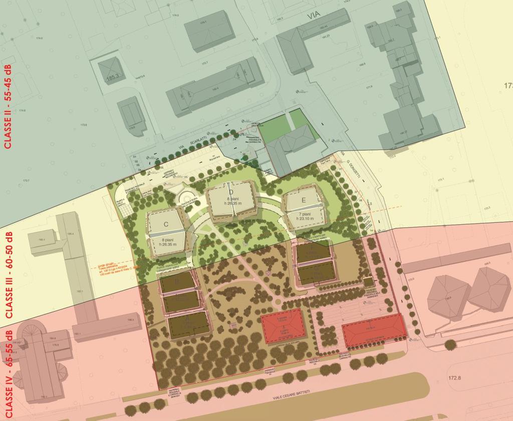 Pagina 18 di 52 Figura 4-4: Sovrapposizione tra area di intervento e Zonizzazione acustica 5.