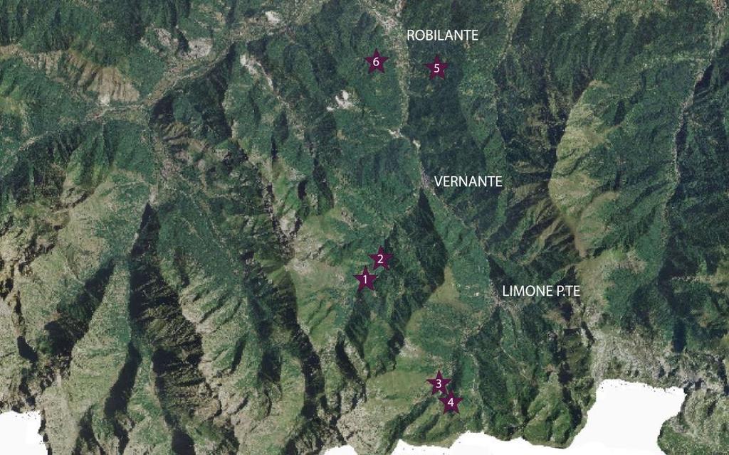 Elementi cartografici Dislocazione dei tetti in paglia scala 1:75000 (www.pcn.minambiente.it/viewer/e s.m.i Descrizione generale Come si evince dalla collocazione di questi aggregati, la tecnica costruttiva del tetto in paglia era praticata ovunque in Val Vermenagna.