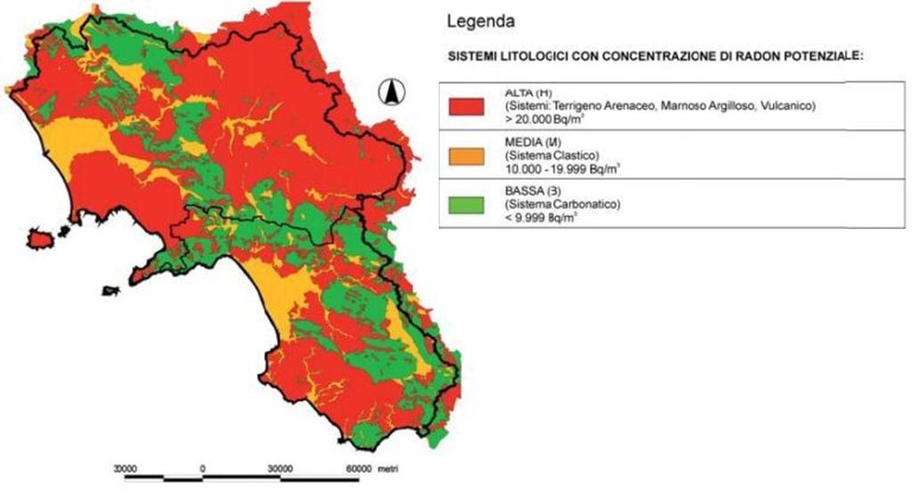 In Campania i tecnici del gruppo A2C hanno effettuato delle misurazioni di radon nel territorio regionale Di seguito sono riportati i dati rilevati: Provincia Media delle misurazioni reali Salerno