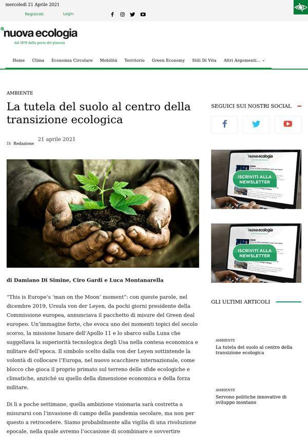 . Mer 21/04/2021 La Nuova Ecologia Pagina 27 Riproduzione