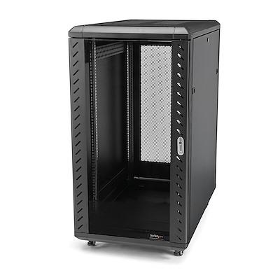 Armadio rack per server 32U 19" - Profondità regolabile 6-32" (152-813mm) - Server rack per apparecchiature di rete/dati/av a 4 montanti con porta in vetro e rotelle - Capacità 800Kg ID prodotto: