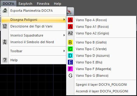 P a g i n a 8 Creazione dei Poligoni/Vani I poligoni per l'individuazione delle varie tipologie di Vano, possono essere disegnati direttamente all'interno del software DOCFA, ma senza l'ausilio di