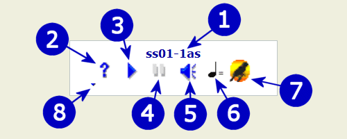 1) Nome del file. Questo è un promemoria che mostra il nome del file che viene riprodotto (o pronto per essere riprodotto).