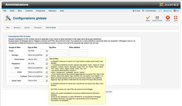 Diciamo che ad un utente registrato è permesso inviare testo con tag HTML all'interno e senza un iframe.