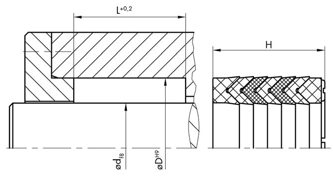 SDS 01 3/2 Famiglia prodotto Guarnizione per stelo Forma costruttiva DS Guarnizione a pacco Numero profilo 01 Dati caratteristici E singolo effetto Esecuzione 3/2 Combinazione di anelli in gomma tela