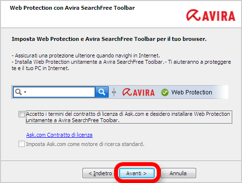 Avira Free Antivirus è destinato solo a utenti privati.