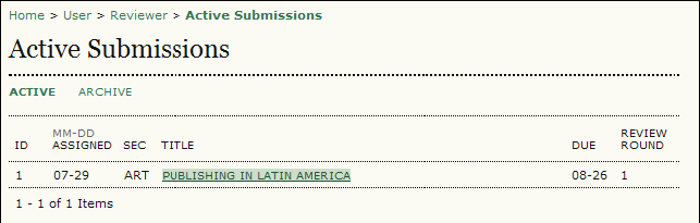 revisione): Figura 146: Submission attive per la revisione Dalla pagina Revisiona, si possono vedere brevi