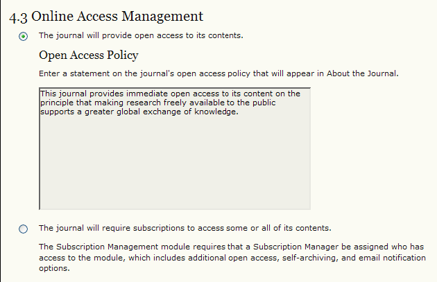 Figura 46: Amministrazione dell accesso