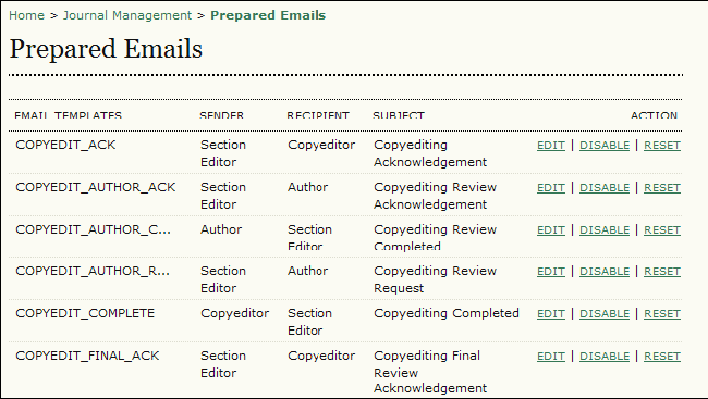 Figura 65: E-mail modificare: Dalla pagina E-mail preparate, si selezioni il template che si