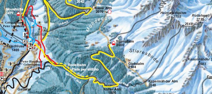 Il Rotlahner un monte facile e noto agli sciatori nelle Alpi di Casies Sole invernale: L aria é fredda ed il cielo e azzurro ghiaccio la mattina, quando l amante della natura si allaccia le racchette
