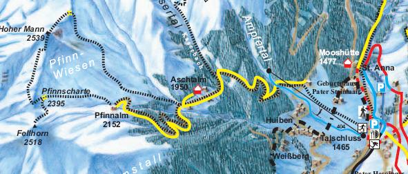 Escursioni e slittate divertenti da Hubi alla malga Aschtalm 1950m Divertimento allo stato puro Dal parcheggio del rifugio Talschlusshütte 1465m si sale a sinistra attraverso i prati, sempre al bordo