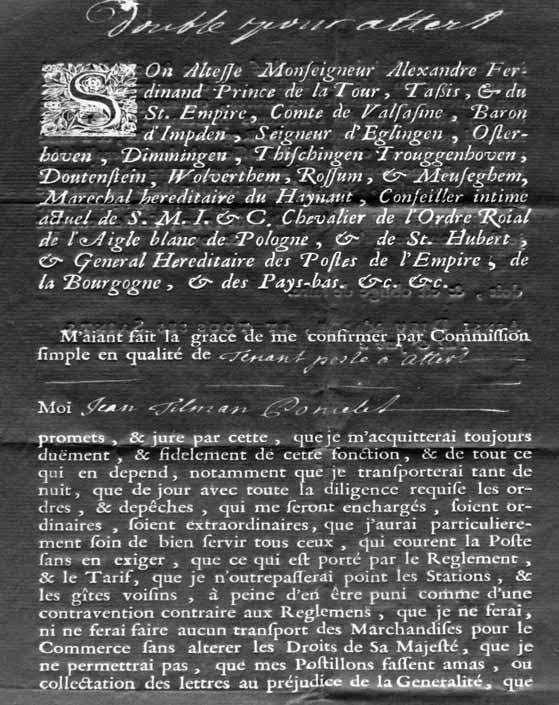 These protections were recorded in copy at (auprès d un notaire royal) in case of dammage of the original document to be able to, if needed, to proof the postmaster s statutes (benefiting from