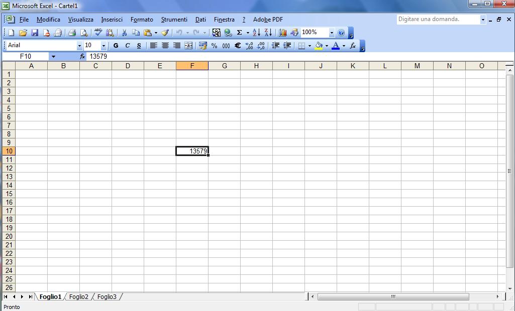 Introduzione Il foglio di lavoro Indice Aprire Excel Cliccare sul menu Start e nell'elenco Programmi, cliccare su Microsoft Office, poi su Microsoft Office Excel 2003 Barra del Titolo Barra dei Menu