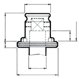 BUSSOLE PER MASCHIARE SENZA FRIZIONE REGISTRABILE CON FISSAGGIO MASCHIO CON GRANI ESTERNI BUSH FOR TAPPING WITHOUT SAFETY FRICTION CLUTCH TAP FIXED WITH EXTERNAL SCREWS SCHNELLWECHSELEINSÄTZE OHNE