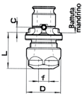 MOD. 45346 Bussola Bush Einsatz Douille Casquillo d 48 b 14 e 48 45346 M14-M33 MOD.