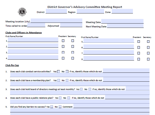 Rapporto del Comitato Consultivo del Governatore Distrettuale Questo rapporto è ora in formato pdf