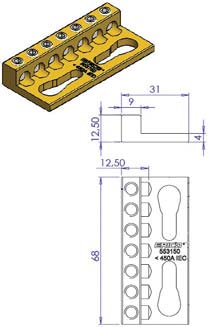 Parte della linea in bassa tensione ERIFLEX prodotta da ERICO, questo sistema compatto è solamente mm di lunghezza e permette la connessione in uscita fino a cavi da 1.5 fino a 1 mm 2.