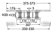 neutro Spessore barra: 10 mm Larghezza barra: da 10 a 200 mm Assemblaggio senza guide telescopiche TYPE 4/5 T Ø 2 x,5 15 4,5 3 Numero di barre per