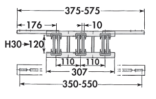 Spessore barra: 10 mm Larghezza barra: da 30 a 120 mm Numero di barre