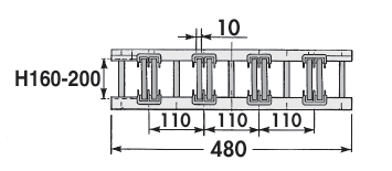 Assemblaggio senza guide telescopiche Numero di barre per fase 51520 UBS