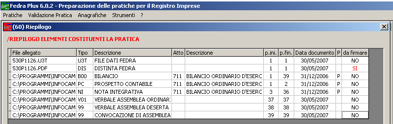 La pratica da esportare e' cosi' stata creata (in particolare il riquadro RIEPILOGO) : Il comando per innescare il processo potrebbe essere del tipo: I parametri di chiamata della modalità silente