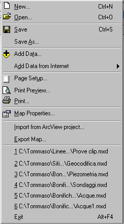 Il menù View contiene gli strumenti per passare dalla Data View alla Layout View, per zumare (Zoom), per personalizzare le Toolbars sulla GUI, aprire o chiudere la T.O.C.