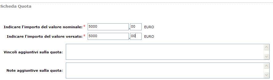 E possibile: a) modificare o eliminare una quota selezionandola dalla lista e premendo il bottone Modifica Quote ; b) inserire nuove quote Indicare in numero delle nuove Quote e premendo Inserisci.