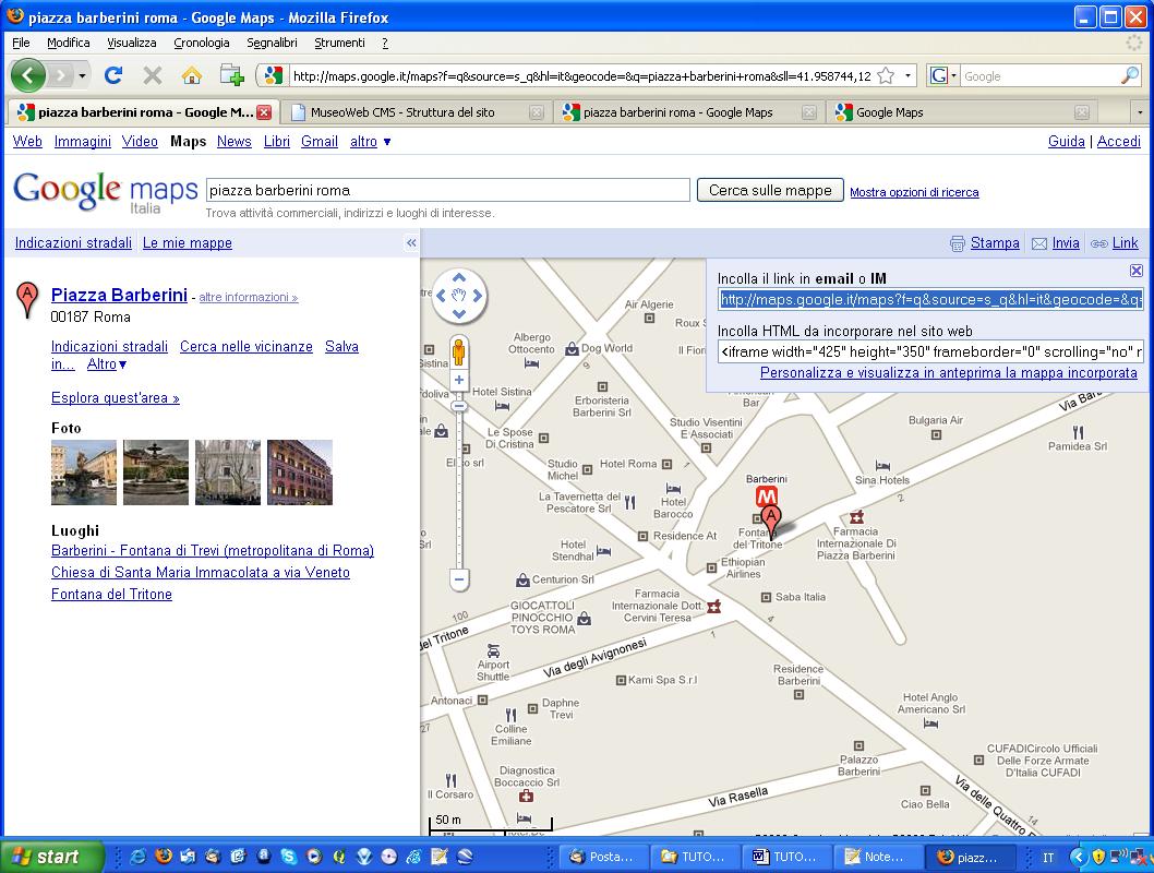 Inserimento di una Mappa Google nelle pagine del CMS Museo&Web MIBAC, ICCD L inserimento di una mappa di Google all interno delle pagine del CMS Museo&Web può avvenire con modalità diverse.