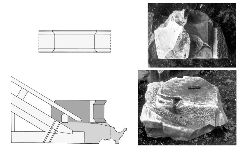 Il sistema museale dei Fori Imperiali SIMULACRA ROMAE Fig. 26: Il basamento sopra l attico dei portici della piazza.