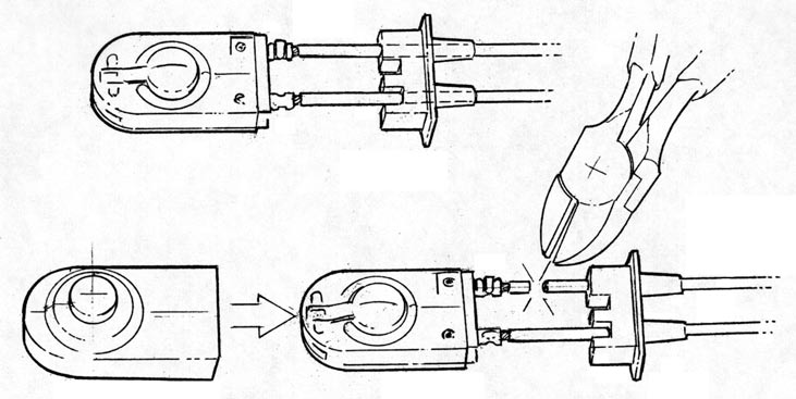 SEZIONE 4 MANUTENZIONE CRIMPARE O BRASARE CAVI BIANCHI RIVESTIMENTO INTERRUTTORE KIT INTERRUTTORE P/N 0558005509 SPINA TERMINALE Per sostituire Rimuovere la