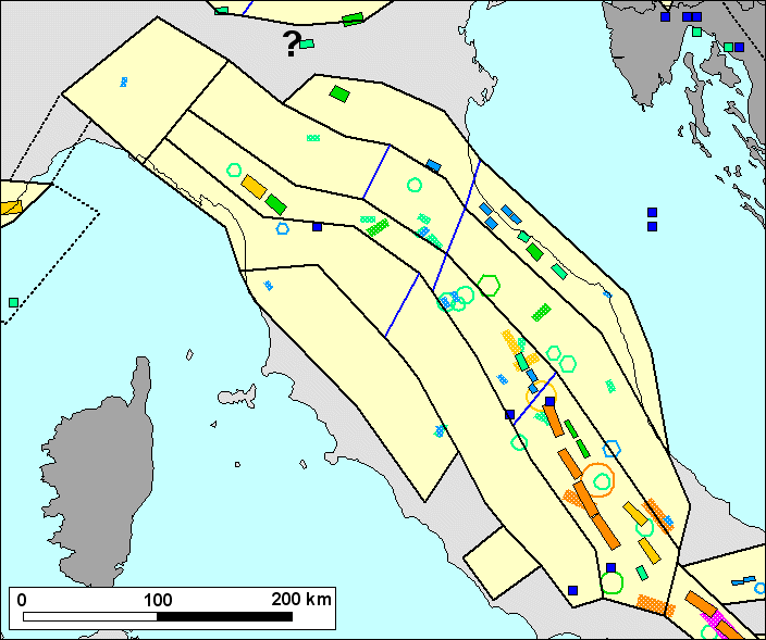 di sismicità (solo 7 eventi in catalogo tra i quali quello di maggiore energia è ubicato in mare a oltre 60 km dalla costa).