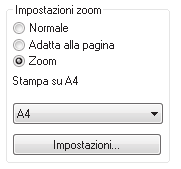 Ingrandimento/riduzione dell'immagine di stampa (Zoom) Questa funzione viene utilizzata per ingrandire o ridurre l'immagine