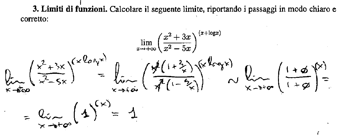 10 M. Bramanti. Sbagliando si impara... ma studiando si impara di più. Più in generale: non possiamo, in una forma di indeterminazione, sostituire a uno dei termini il suo limite.