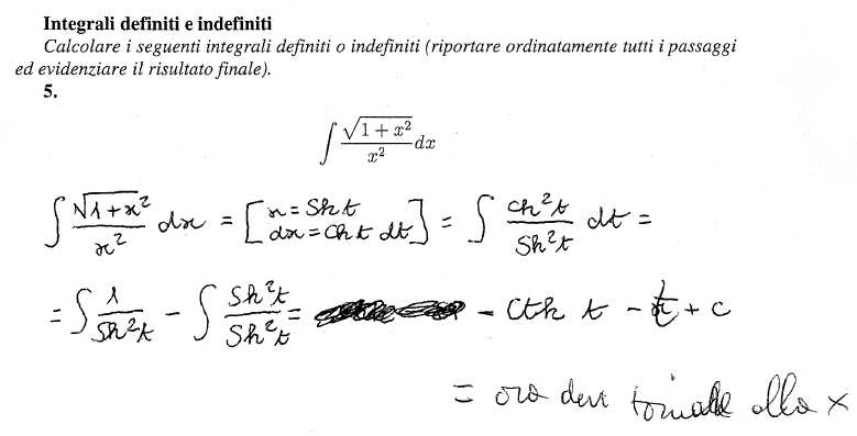 6. Calcolo integrale per funzioni di una variabile Calcolo di integrali indefiniti per sostituzione: ricordarsi di tornare alla variabile originaria. Esempio 6.1.