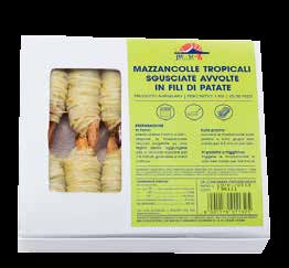 mazzancolle avvolte in fili patate 4x1 kg (Penaeus Vannamei allevate in Vietnam), Pesce