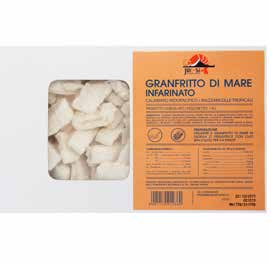 GRANFRITTO DI MARE INFARINATO 6X1 Kg Calamari indopacifici (Loligo edulis, pescato in oceano