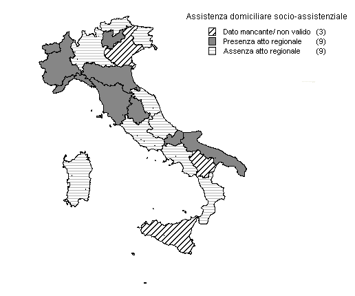 2.6 Tariffe e compartecipazione alla spesa Nei cartogrammi di seguito (Figura 17) è presentata per ciascuna delle diverse tipologie di servizio rilevate la situazione di ciascuna delle Regioni e